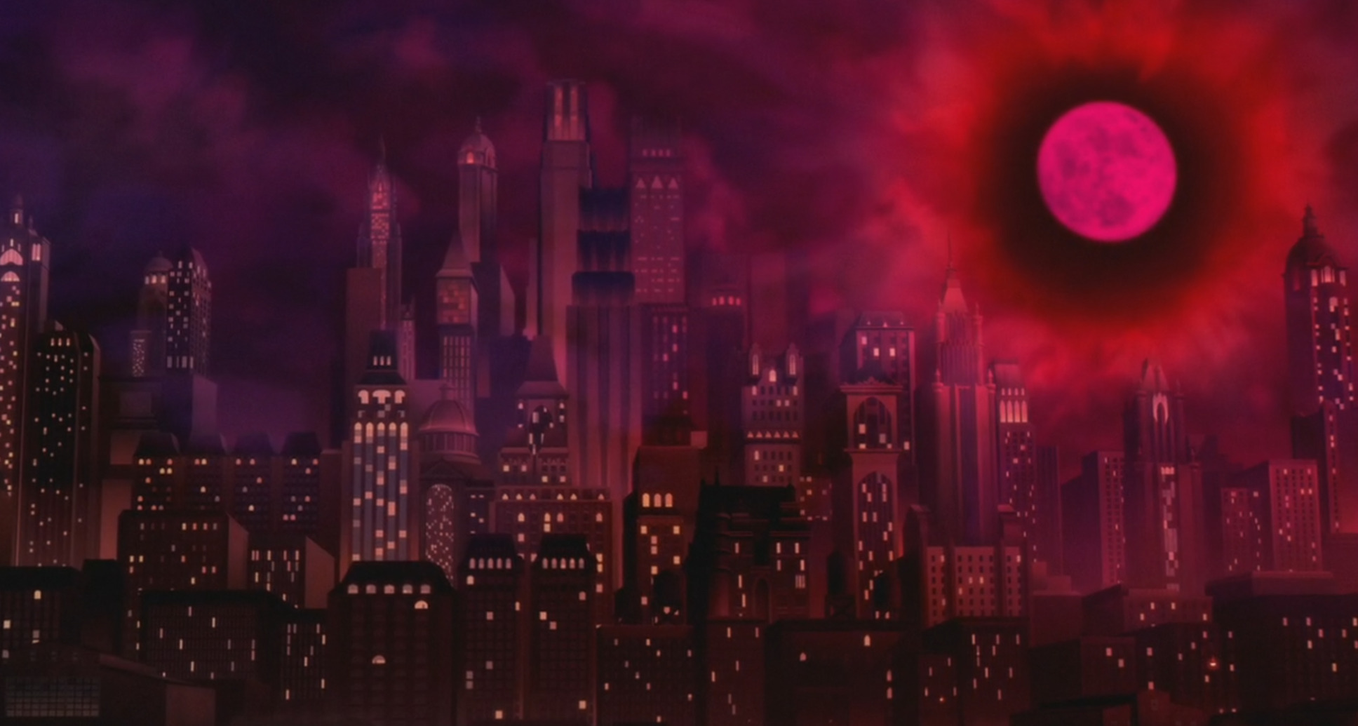 A red moon over Gotham City