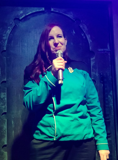 Star Trek Science Advisor Dr. Erin Macdonald at Star Trek Strange New Worlds Trivia Night at Scum and Villainy Bar