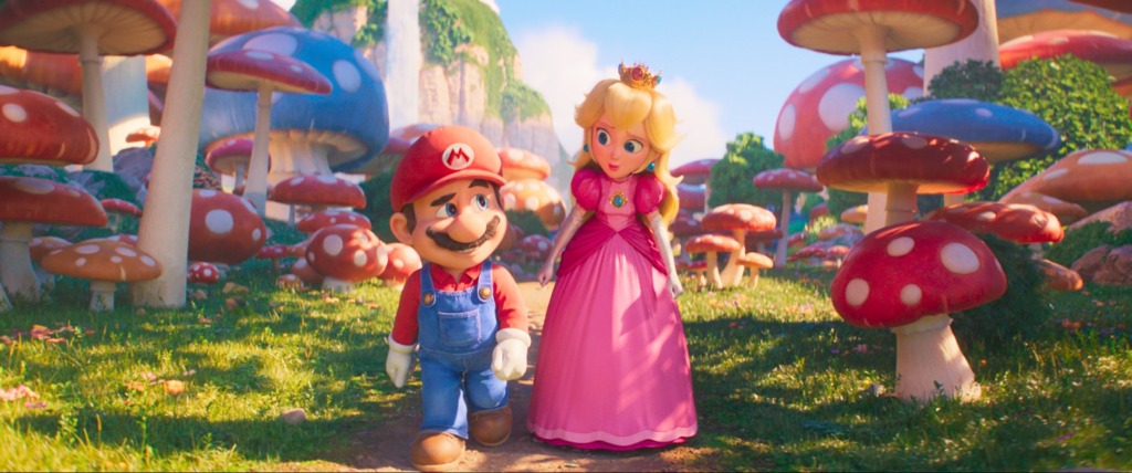 (from left) Mario (Chris Pratt) and Princess Peach (Anya Taylor-Joy) in Nintendo and Illumination’s The Super Mario Bros. Movie, directed by Aaron Horvath and Michael Jelenic.