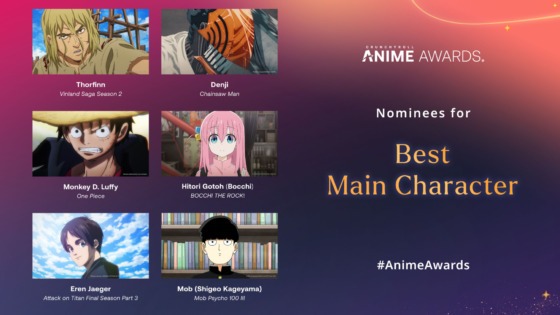 best main character anime awards nominees