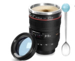 Mug shaped like a camera lens