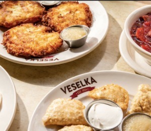 picture of plates of food at restaurant Veselka 