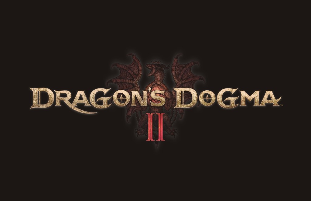 Dragons Dogma 2 Logo against black colored background ith dragon emblem
