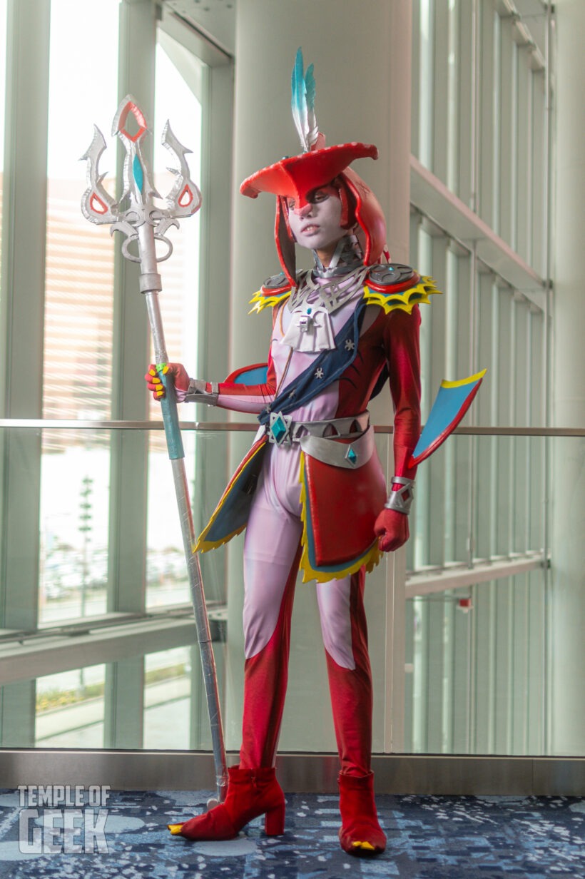 Cosplayers at a Legend of Zelda meetup inside the convention center