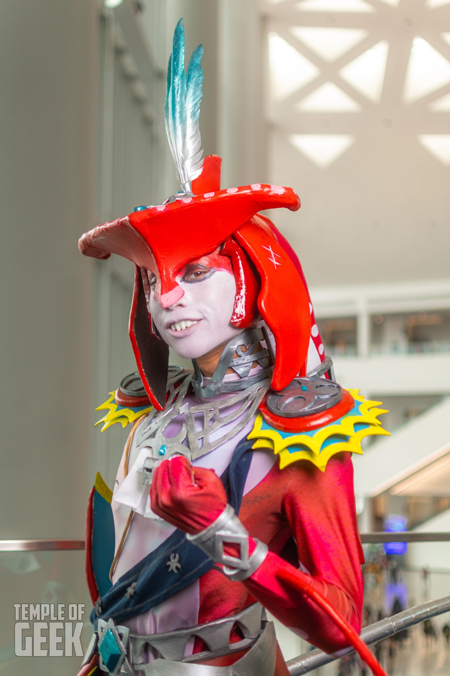 Cosplayers at a Legend of Zelda meetup inside the convention center