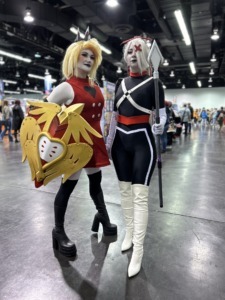 charlie and vaggie cosplayers at wondercon 2024