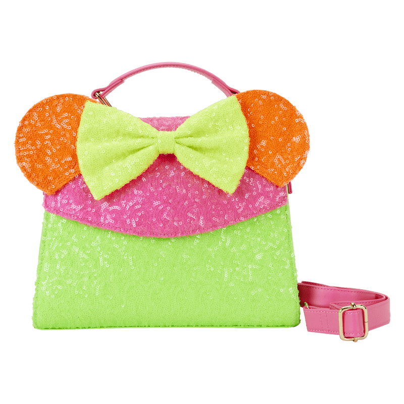 Minnie Mouse Exclusive Color Block Neon Sequin Crossbody Bag