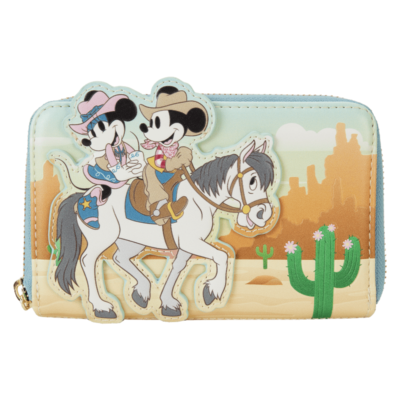 Western Mickey & Minnie Zip Around Wallet