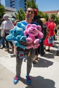 Cosplayer dressed up at Fanime