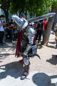 Cosplayer dressed up at Fanime