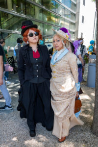 Cosplayer dressed up at Fanime