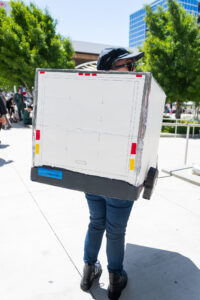 Cosplayer dressed up at Fanime