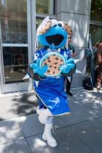 Cosplayer dressed up at Fanime