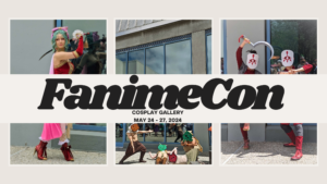 Fanime Banner displaying cosplayers from the convention.