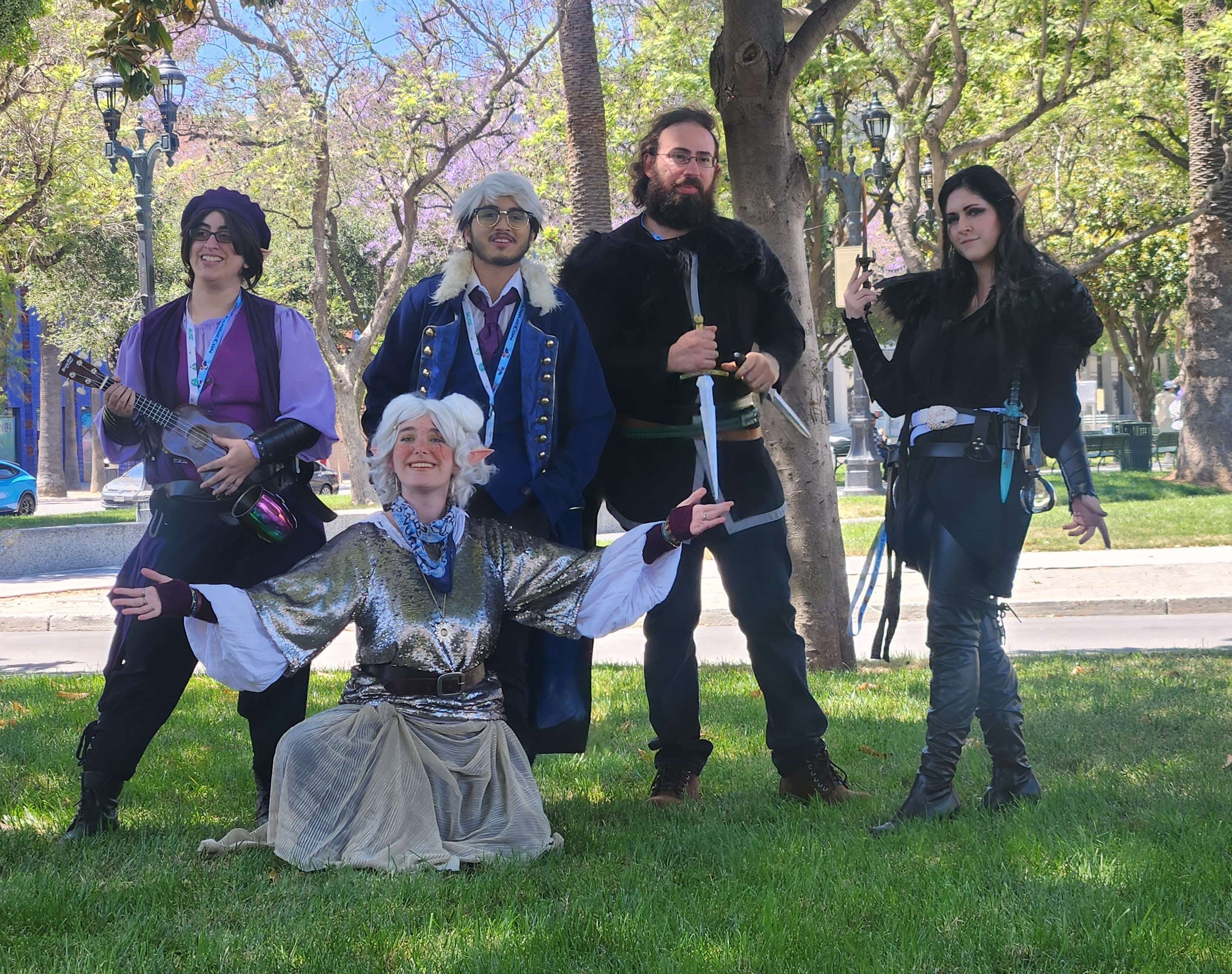 Cosplayers dressing up at Fanime