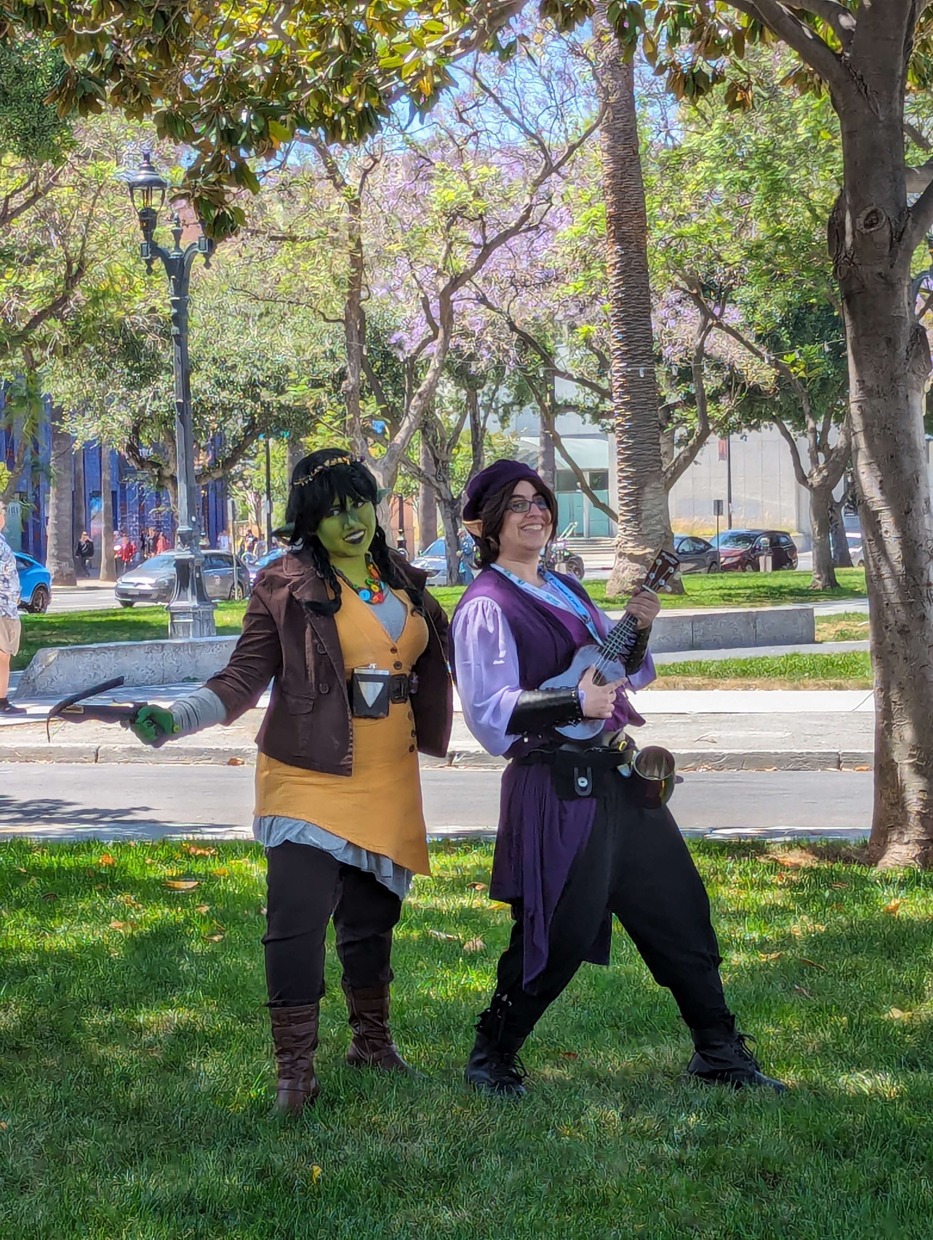 Cosplayers at the Critical Role cosplay gathering dressed up at Fanime