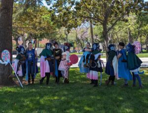 Cosplayers at the Critical Role cosplay gathering dressed up at Fanime