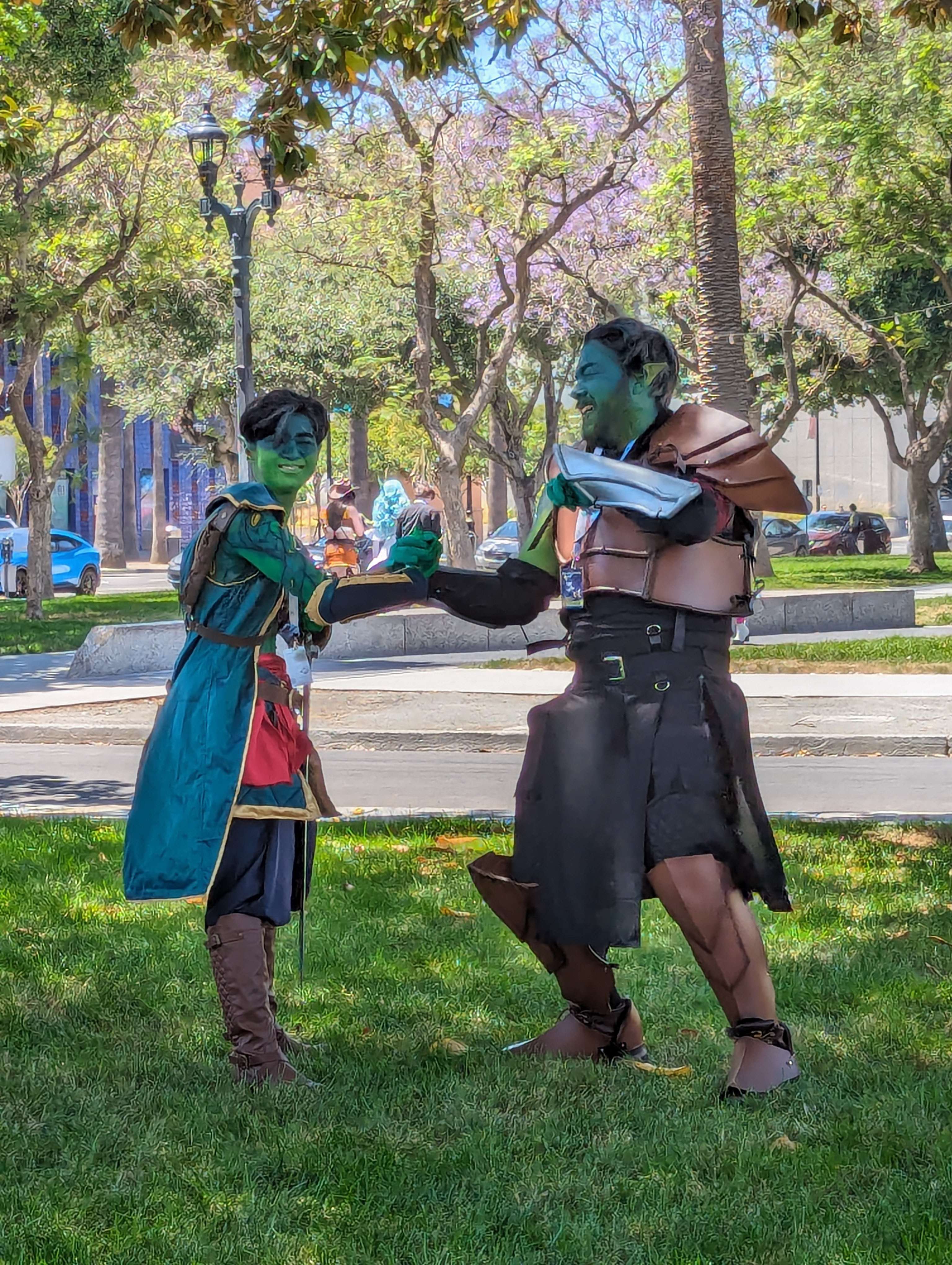 Cosplayers at the Critical Role cosplay gathering dressed up at Fanime