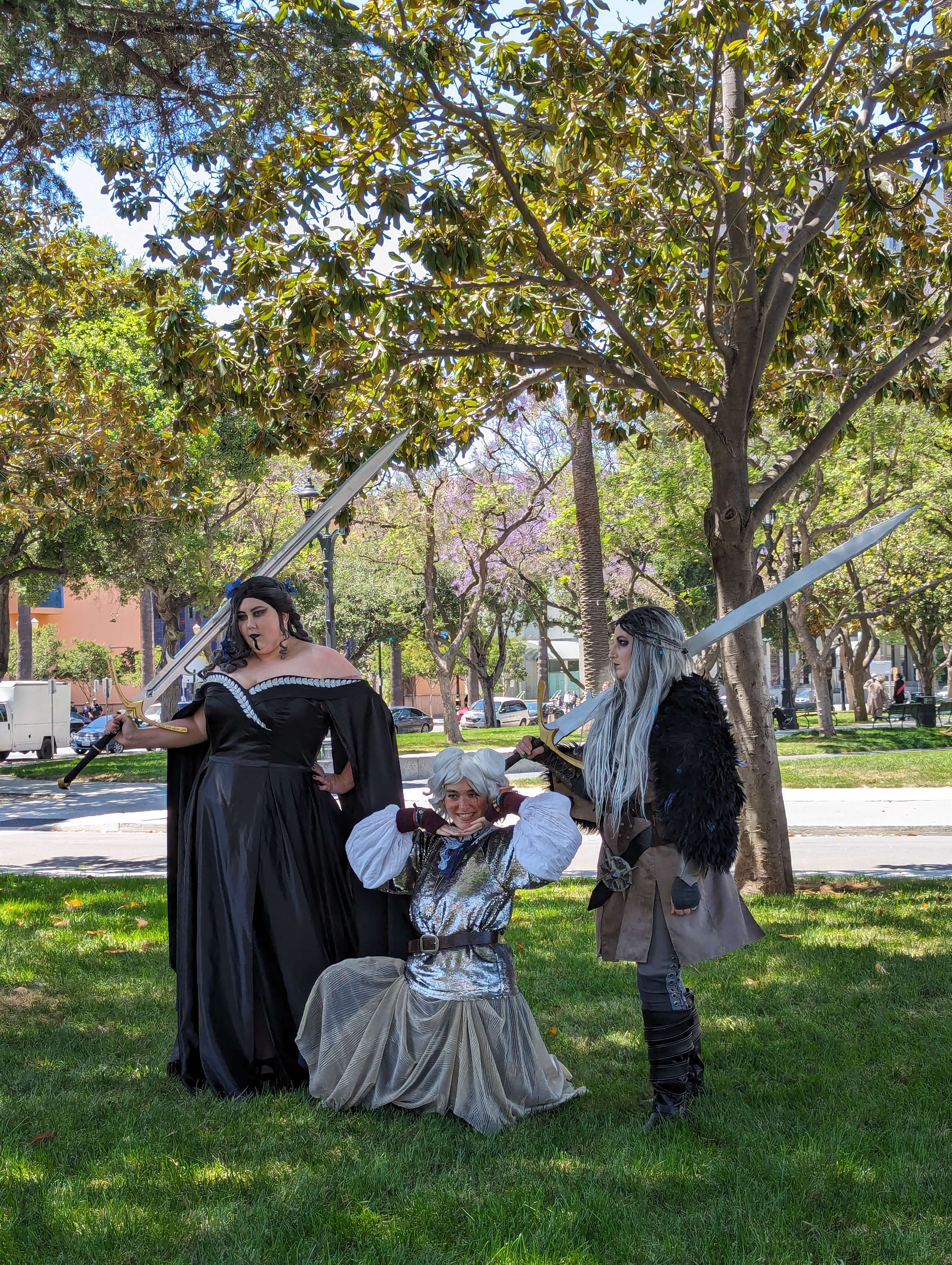 Cosplayers at the Critical Role cosplay gathering dressed up at Fanime