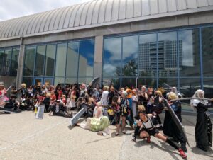 Cosplayers at the Final Fantasy cosplay gathering dressed up at Fanime