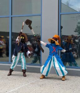 Cosplayers at the Final Fantasy cosplay gathering dressed up at Fanime