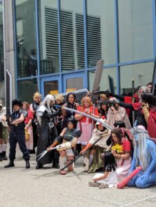 Cosplayers at the Final Fantasy cosplay gathering dressed up at Fanime