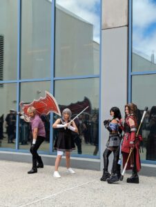 Cosplayers at the Final Fantasy cosplay gathering dressed up at Fanim