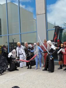 Cosplayers at the Final Fantasy cosplay gathering dressed up at Fanim