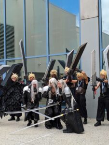 Cosplayers at the Final Fantasy cosplay gathering dressed up at Fanim