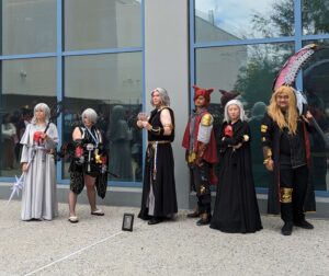 Cosplayers at the Final Fantasy cosplay gathering dressed up at Fanime