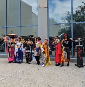 Cosplayers at the Final Fantasy cosplay gathering dressed up at Fanime