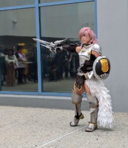 Cosplayers at the Final Fantasy cosplay gathering dressed up at Fanime