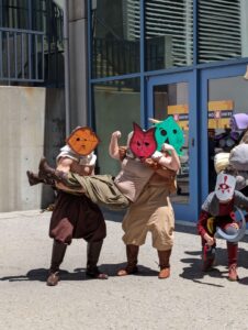 Cosplayers at the Legend of Zelda cosplay gathering dressed up at Fanime