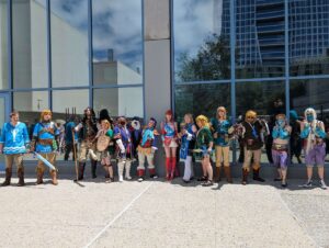 Cosplayers at the Legend of Zelda cosplay gathering dressed up at Fanime