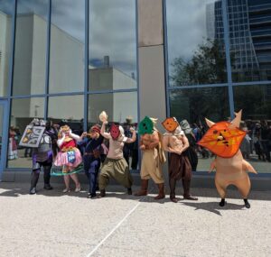 Cosplayers at the Legend of Zelda cosplay gathering dressed up at Fanime