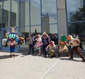 Cosplayers at the Legend of Zelda cosplay gathering dressed up at Fanime