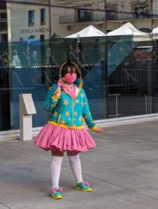 Cosplayers at the Magical Girl cosplay gathering dressed up at Fanime