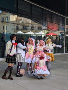 Cosplayers at the Magical Girl cosplay gathering dressed up at Fanime