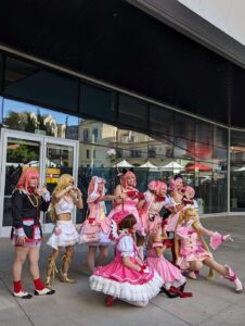 Cosplayers at the Magical Girl cosplay gathering dressed up at Fanime