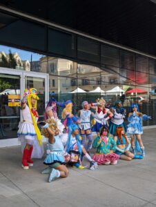 Cosplayers at the Magical Girl cosplay gathering dressed up at Fanime