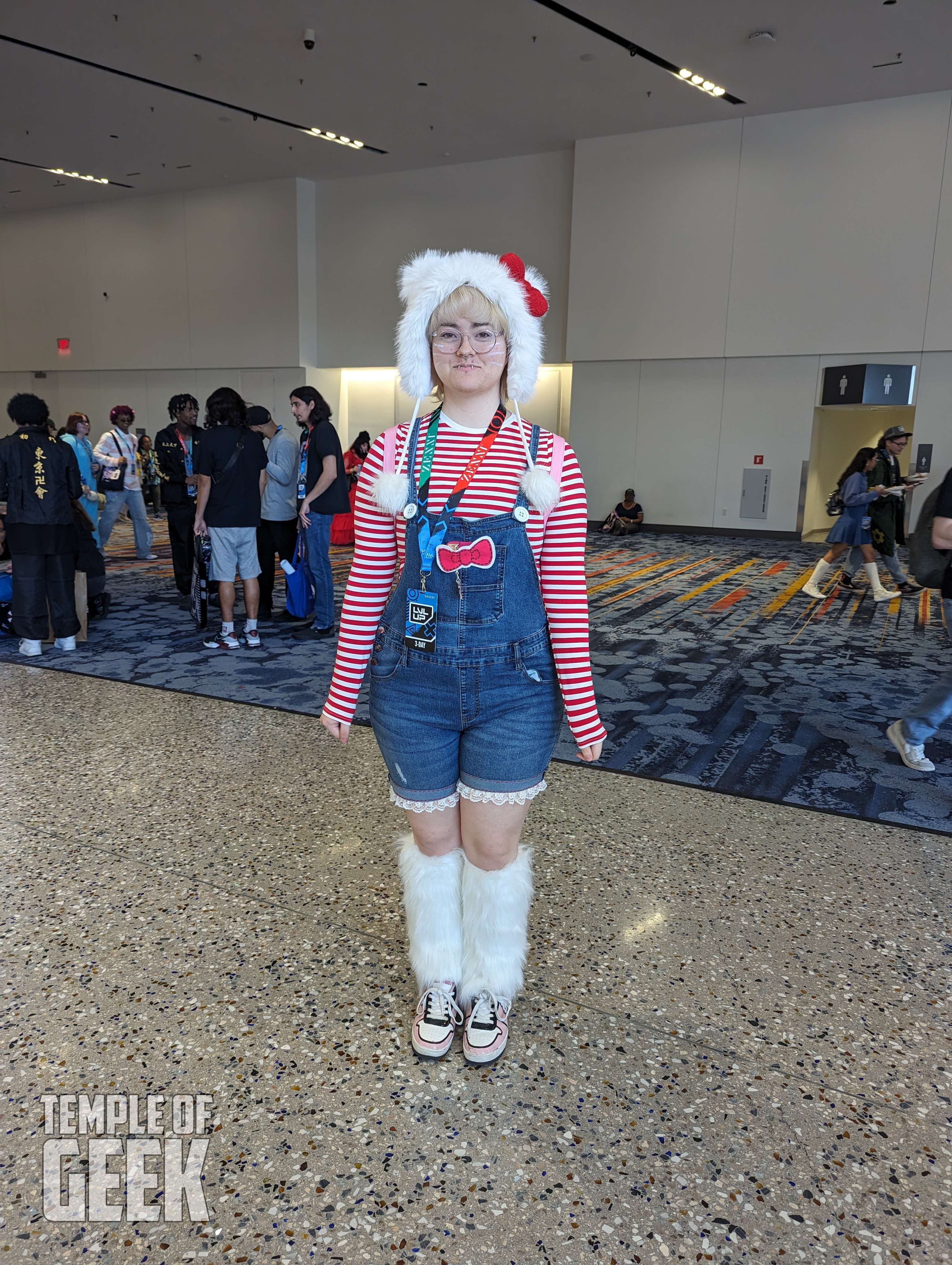 Cosplayer dressing up as Hello Kitty at LVL UP EXPO inside the convention center