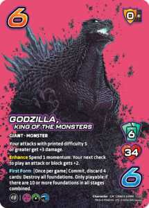 GODZILLA Challenger Series for Godzilla + Mothra, "Godzilla" character card