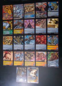 Godzilla UniVersus Challenger Series Cards layed out in grid view.