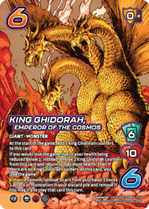 GODZILLA Challenger Series for King Ghidorah + Rodan" character card, King Ghidorah.