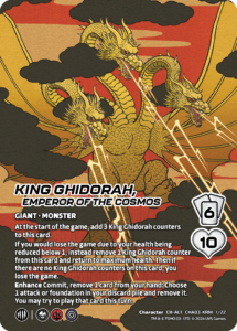 GODZILLA Challenger Series for King Ghidorah + Rodan" character card, King Ghidorah.