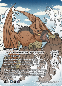 GODZILLA Challenger Series for King Ghidorah + Rodan" character card, Rodan character card.