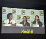 Interview with the Vampire cast at San Diego Comic Con. (L-R) Assad Zaman, Delainey Hayles, and Sam Reid