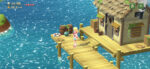 Harvest Moon: Home Sweet Home screenshot. Characters fishing and exploring