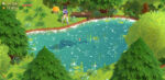 Harvest Moon: Home Sweet Home screenshot containing a glimpse of fishing in a pond