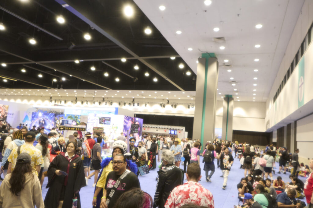 crowds gather at the convention center